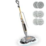 Funsteam Steam and Scrub Mop, Steam Mop with Dual Rotating Pads, Swivel Steering, 2 LED Headlight, 4 Cleaning Modes, 15.2 fl oz Tank, 6 Washable Pads for All-in-One Sealed Hard Floors