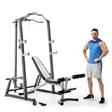Marcy Pro Deluxe Cage System with Weightlifting Bench All-in-One Home Gym Equipment PM-5108
