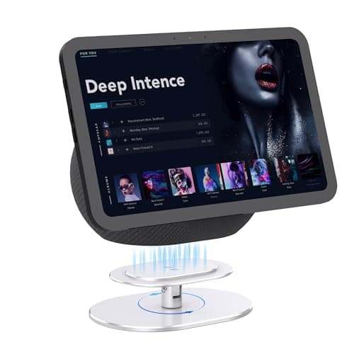 DGPCT Adjustable Stand for Echo Show 8 & Echo Show 11 2025 Release, Tilt and 360° Swivel, Secure Hold Base, Easy to Use Smart Display Table Holder with Non-Slip Pads, Aluminum Made (Silver)