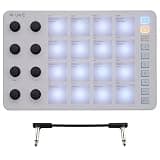 M-VAVE SMC-PAD MIDI Controller,Bluetooth Wireless Portable MIDI Pads with Velocity Sensitive Pads,Beat Maker,white 6.35mm Audio Cable (White)