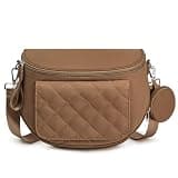 G4Free Small Diaper Bag with Portable Changing Pad Nylon Crossbody Purse Bum Bags with Wipe Pocket Women,brown