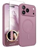 CAPRARO Magnetic for iPhone 17 Pro Case, Upgraded [Full Camera Protection] [Compatible with MagSafe] Protective Translucent Matte Women Girl Phone Case Cover, Black Currant