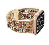 Women Compatible with Apple Watch Band Fancy Dressy Metal Strap Sparkly Rhinestone Bracelet Wristband for iWatch Series 9 8 7 6 5 4 3 2 1 SE Ultra(brown-38/40/41mm)
