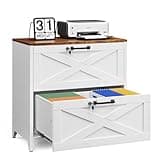 Letaya 2 Drawer File Cabinet with Lock and Feet,Metal Lateral Filing Cabinet for Home Office,Hanging Letter/Legal/A4 Size (White-A, 16" D x 28.4" W x 29.1" H)