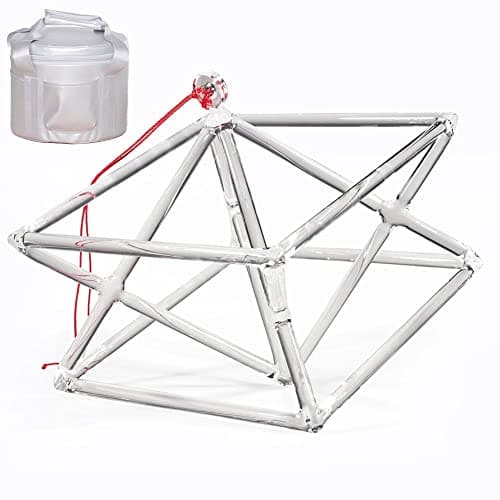 XBTGS Optically Clear Quartz Crystal Singing Merkaba Pyrid for Sound Healing & Yoga Meditation, Musical Instrument with Carrying Case, Rope & Mallet,-6inch