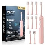 7MAGIC Sonic Electric Toothbrush, 180-Day Runtime, 42000 VPM, 8 Heads, Pink
