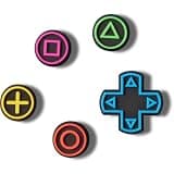 Crocs Jibbitz Video Games Shoe Charm Packs, Neon Gaming Controller, 5-Pack
