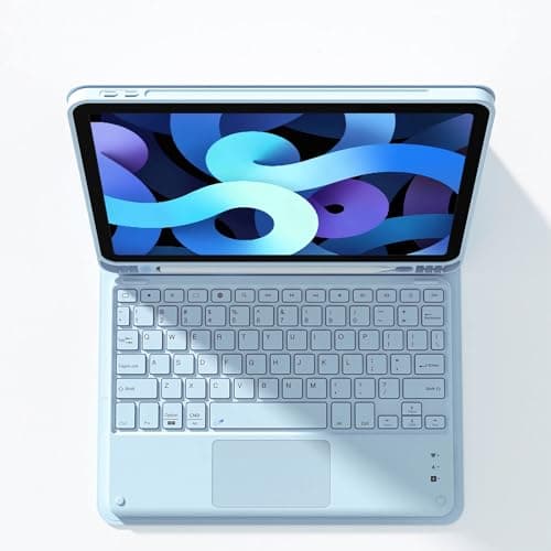 JZCZMCE Keyboard Case for iPad 12th(A18)/11th(A16)/10th Generation 10.9 inch (2026/2025/2022), Magnetic Detachable Wireless Bluetooth Keyboard[Built in Pencil Holder],Blue
