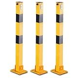 Folding Parking Barrier for Driveway and Garage, Safety Bollard with Floor Lock, Security Barrier for Parking Space Protection