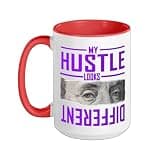 Purple My Hustle Look Different Purple Graphic Ceramic Mug, Red/White, 15oz