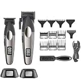 DAXXIN Hair Clippers, 2PCS Professional Combo Hair Clippers Barber Hair Trimmer Beard for Men Electric Cordless Hair Cutting Machine Rechargeable