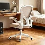Ergonomic Office Chair with Adjustable Lumbar Support & Flip-Up Armrests - High Back Computer Desk Chair with Thickened Seat Cushion, Rolling Wheels for Home/Office Study Work