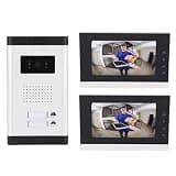 Qudinip 7 Inch Wired Video Intercom System, HD Camera with Night Vision, Remote Unlock for Villa Home Apartment and Office (US Plug AC100-240V)