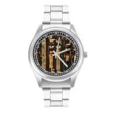 NTVOWPZO Three-Hand Analog Stainless Steel Watches for Men Easy Reader
