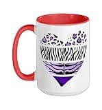 Purple Wild Wild Heart Purple Graphic Ceramic Mug, Red/White, 15oz