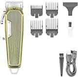 EOYLMIRL Mens Hair Clippers Clipper Adjustable Trimmer Professional Cutting Machine Rechargeable Barber High Power for Men(Golden)