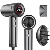 Hair Dryer with Magnetic Diffuser Attachments, Professional High Speed Ionic Blow Dryer for Fast Drying,9 Heat & 2 Speed Settings,Auto Clean and Cool Shot,Compact Hair Blow Dryer for Travel,Salon,Home