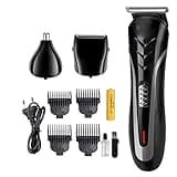 DUYHBAWRS Men All in 1 Rechargeable Hair Clipper Beard Nose Ear Shaver Hair Cutting Trimmer Waterproof Electric Shaver Kits