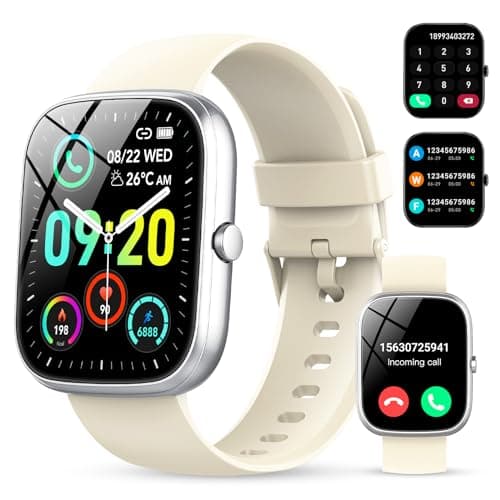 CASCHO Smart Watch for Men, 1.96" Smartwatch, Beige White