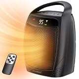 GiveBest Space Heater, 1500W Electric Portable Heaters for Indoor Use, Remote, 4 Mode, Timer, ECO Mode, PTC Ceramic Fast Safety Heat for Bedroom Office Home