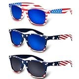 CaseTank 3Pcs American Flag Sunglasses, 4th of July Decor Party Accessories, Independence Day Decorations