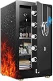 [𝟮𝟬𝟮𝟲 𝗡𝗲𝘄] 8.0 Cuft Large Fireproof Safe Box Home Office, Heavy Duty Biometric Safe with Fingerprint Keypad Lock, 1800°F Fireproof for 30 Minutes, Anti-Theft Alarm and Removable Shelf