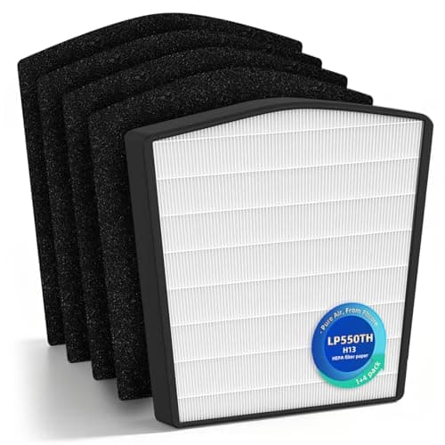 LP550TH Replacement Filter Set Compatible with LivePure Bali Series Air Purifier, Multi-Layer Structure with H13 HEPA and Carbon Material, 5-Piece Set