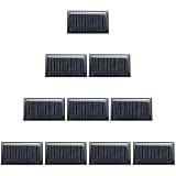 10 Pcs Solar Panels, 5V 30mA Mini Polycrystalline Cells, 0.15W Epoxy Resin Encapsulated Photovoltaic, DIY Battery Charger System, 2.1 x 1.2 in for Lawn Light