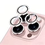 SHSJYA Glitter Diamond Camera Lens Protector for iPhone 16 / 16Plus / 16Pro / 16Pro Max, 9H Tempered Glass, HD Clear, Anti-Scratch, Bling Crystal Camera Lens Cover Film (Pink,for iPhone 16)