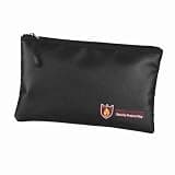 Fafeicy Fireproof Document Bag with Silicone Coated Fiberglass Water Zipper Closure for File Jewelry Valuables Protection Storage (Small)