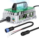 48V LiFePO4 Battery Charger 17A 58.4V Smart Lithium Battery Charger with 0V Wake-Up, IP67 Waterproof, 8 Protections, for 58.4V(51.2V) LiFePO4 Batteries for Golf Cart, Yamaha, RV, Marine, Solar, Boat