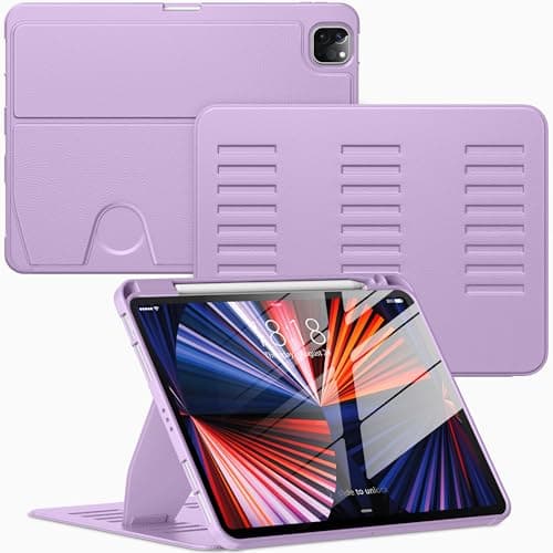 VIKESI Case for iPad Pro 11 Inch 4th / 3rd / 2nd / 1st Generation 2022/2021/2020/2018,Multiple Angles Stand Cover,Soft Back,Pencil Holder,and Auto Sleep/Wake,Lilac