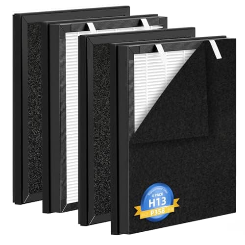 P358 Replacement Filters Compatible with HEAPETS P358 Pet Air Purifier Activated Carbon Pre-Filter High-Efficiency Cleaner 4-Pack