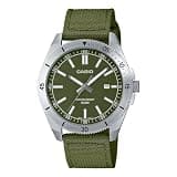 Casio Analog Watch MTP-B155C-3EV, Green Dial, Olive Nylon Strap, 50M Water Resistant, Date Display, Sport Style