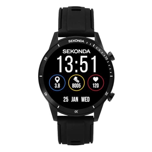 Sekonda Active Go Smart Watch in Black with Black Silicone Strap