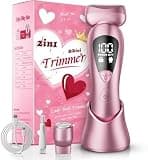 rategist Cordless Electric Razors for Women: Rechargeable Painless Bikini Trimmer for Body Hair - IPX7 Waterproof Shaver with LED Display for Face/Underarm/Leg Light Pink Upgraded