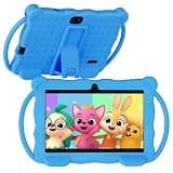 Vyrolinia Kids Tablet 7 inch Android for Toddler, 4GB (2GB+2GB Expand) RAM 32GB ROM Bluetooth IPS Screen Google Play YouTube Parental Control Dual Camera Shockproof Case for Educational Games (Blue)