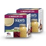 Superb Regular Mouth Mason Jar Canning Lids – Made in the USA – Pack of 12 Lids (2 Boxes -12 Lids Each)