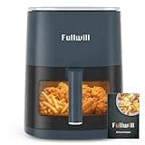 Fullwill 6QT Air Fryer w/Window, 12-in-1: Fry,Roast,Bake,Dehydrate,Fries. Nonstick, Dishwasher-Safe Basket. Family/Friends Party. Max 400°F,1700W,Dark Blue