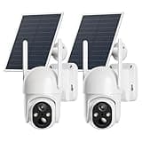 ELYSOO 2 Pack 4G LTE Cellular Security Cameras, Solar Powered Outdoor Camera No WiFi Needed for Farm&Ranch, 2K Night Vision, 360° View, Built in SIM Card(Support Verizon/AT&T/T-Mobile) - White