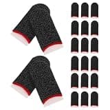 CALLARON 20pair Mobile Gaming Finger Sleeves with Anti-Slip Design, Breathable Fiber Thumb Covers for Smartphones and Tablets, Universal Compatibility for Gaming