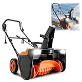 VEVOR Corded Electric Snow Blower, 23-inch 15A Snow Thrower with Dual LED Headlights & 180° Rotating Chute, 25FT Throwing Distance, 12" Depth Clearing, Walk-Behind Snowblower for Driveway Sidewalk