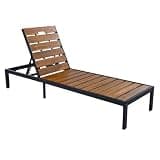 Vulcoa Outdoor Chaise Lounge Chair, Adjustable Recliner Pool Lounger with Cushion for Patio, Beach & Garden, Weather-Resistant Rattan Daybed