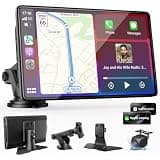CarPlay Screen for Car, 9" Wireless Apple CarPlay & Android Auto with 1080P Backup Camera, Night Vision, GPS Navigation, Mirror Link, Bluetooth/FM/AUX Audio, Touchscreen for Cars Trucks RVs