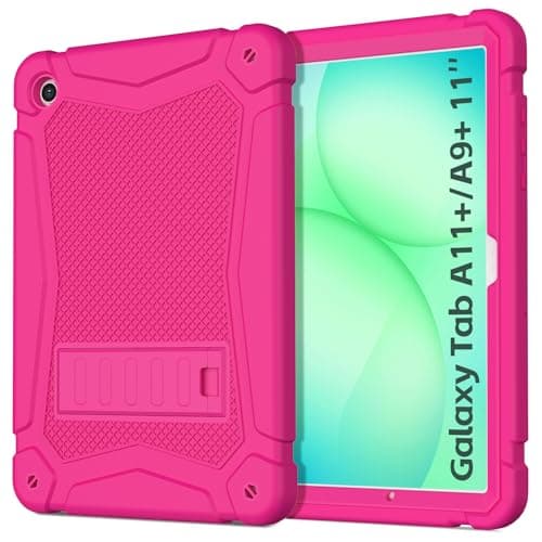 AVAWO Shockproof Case for Samsung Galaxy Tab A11 Plus 11 inch 2026 with Built-in Kickstand, 3 Layers Heavy Duty Protection Cover for Tab A9+ 10.9 2023, Rose