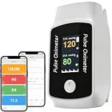 Fingertip Pulse Oximeter,Portable Respiratory Pressure Oxygen Saturation Monitor for Sports, Bluetooth Digital Oxygen Meter Heart Rate Monitor for Daily Health