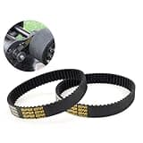 YIBEICO 2Pcs Skateboard Drive Belts for Meepo Voyager/Envy/Hurricane Carbon/Hurricane Bamboo/Flow/NLS, Durable 15mm Width HTD-5M Wheel Belt Skateboard Kit (245-5M)