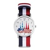 ZMYAPQO Fighter Jets American Flag Watches for Men