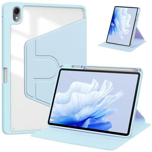 Tablet Protective Case Cover Rotating Case for Huawei Matepad 11.5/air 11.5"(2023)/11.5S (2024) – with Pencil Holder, Clear Hard Back Cover, 360° Rotating Stand & Auto Wake/Sleep(Blue)
