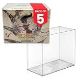EVORETRO PET Display Case Protector Compatible for Riftbound TCG Booster Box (5 Pack) - 0.50 mm Thick Plastic Clear Case for League of Legends Riftbound Booster Box Storage, Display & Protection